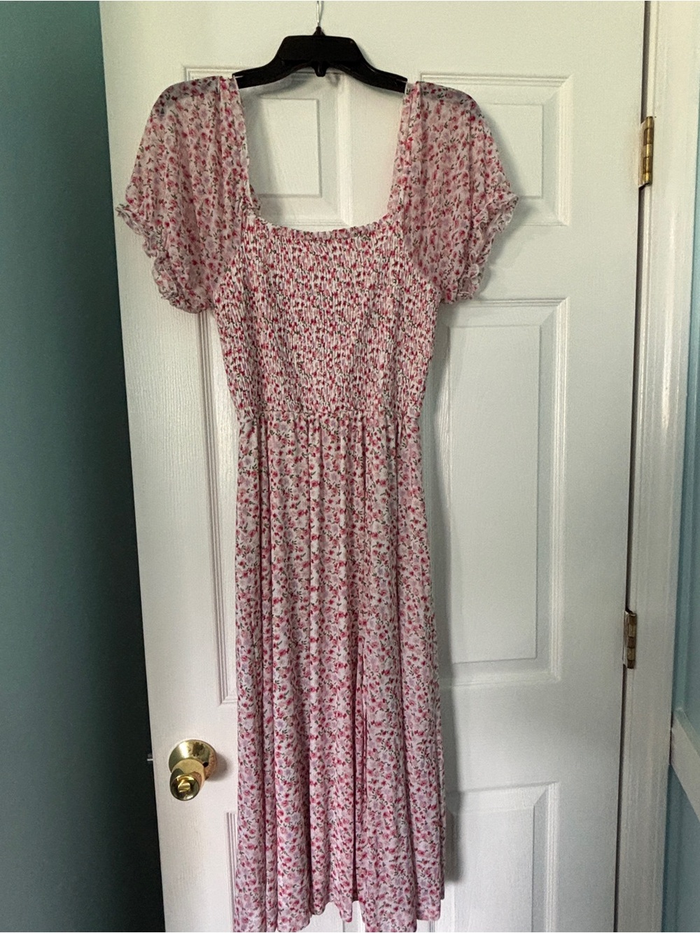 Siren Lily Pink Floral Smocked Maxi Dress